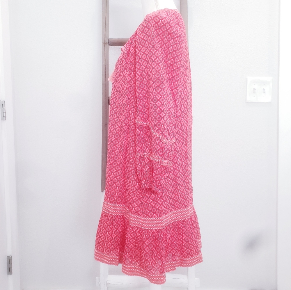 Vineyard Vines Tile Dress In Chelsea Geo Red Size Large - Picture 6 of 9